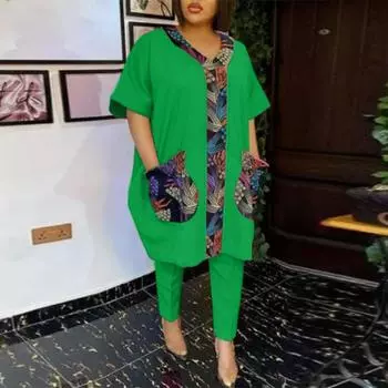 Женский комбинезон большого размера с v-образным вырезом и короткими рукавами, карманами и цветочным принтом в стиле пэчворк, топ и шорты, комплект из двух предметов 2XL ярко-розовый