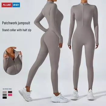 Женский комбинезон для йоги высокой интенсивности с длинными рукавами для бега Small