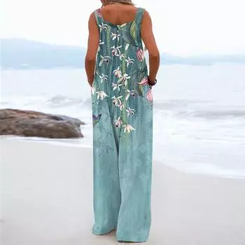 Женский комбинезон, повседневный свободный комбинезон без рукавов с регулируемыми бретелями, широкий комбинезон с карманами S темно-фиолетового