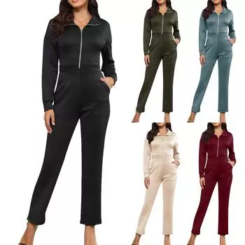 Женский комбинезон с длинными рукавами и широкими штанинами, повседневные комбинезоны, удобная мешковатая одежда с длинными рукавами L