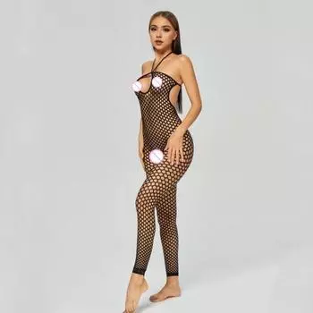 Женский комбинезон с лямкой на шее, с открытой спиной, без рукавов, облегающий ночной костюм