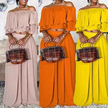 Женский комбинезон с пышными рукавами и длинными рукавами, широкие брюки, элегантный повседневный свободный плиссированный комбинезон больших размеров S жёлтый