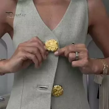 Женский комбинезон с v-образным вырезом, топ без рукавов, широкие брюки с разделенными концами, городской повседневный стиль, комплект из двух предметов, пригородный наряд для рабочих вечеринок, отдыха S серый