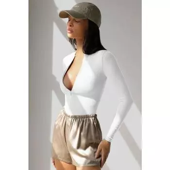 Женский комбинезон Узкий трикотажный комбинезон с застежкой-молнией и верхом S чёрный