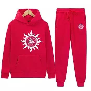 Женский комплект худи Молодежный баскетбольный спортивный костюм Толстовка с капюшоном Модный уличный стиль и женское тело во весь рост S