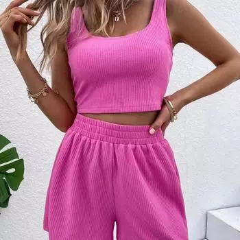 Женский комплект из 2 предметов для тренировок, трикотажный жилет для йоги с высокой талией, леггинсы для активного отдыха, одежда для отдыха S