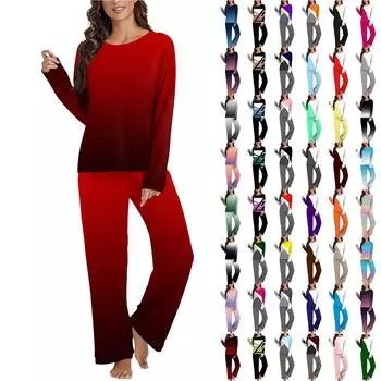 Женский комплект из 2 предметов с цветочным принтом, рубашка на пуговицах с длинными рукавами, широкие брюки-палаццо, одинаковые комплекты пижам L чёрный