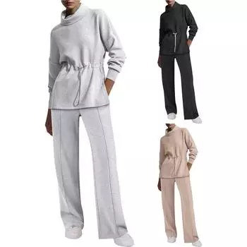 Женский комплект из 2 предметов с короткими рукавами и брюками с карманами, повседневная спортивная одежда XXL бежевый