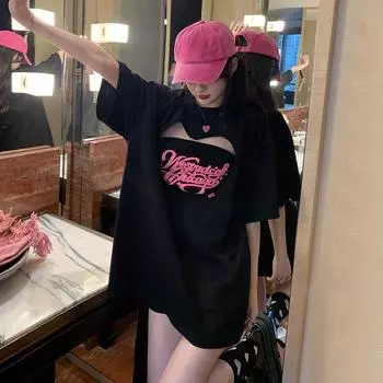 Женский комплект из двух предметов: футболка и жилет в стиле Харадзюку, винтажная футболка с буквенным принтом из чистого хлопка, летняя повседневная футболка y2k, хипстерские топы M