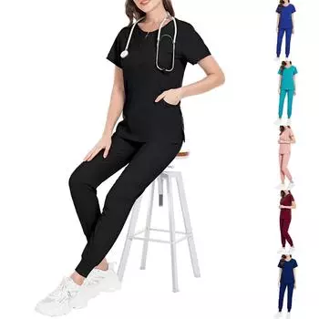 Женский комплект из двух предметов с v-образным вырезом, комплект одежды для стирки, эластичная, быстросохнущая одежда XXL светло-синий