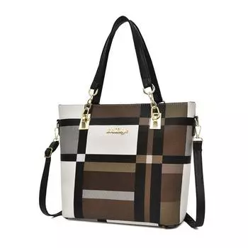 Женский комплект из шести предметов в клетку 2024 года для матери и ребенка, вместительная сумка-мессенджер через плечо красный