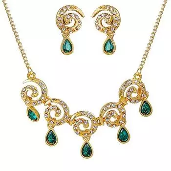 Женский комплект красивого позолоченного ожерелья Gehna от Estele