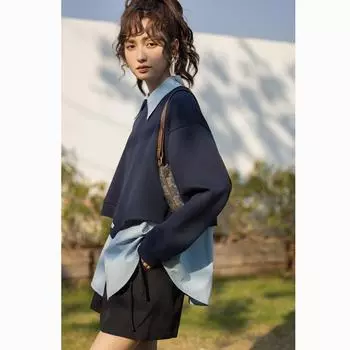 Женский комплект Mishow, весенний свитер с принтом в корейском стиле + рубашка без рукавов, асимметричный дизайн, мягкая минималистичная женская одежда MXC13V0001