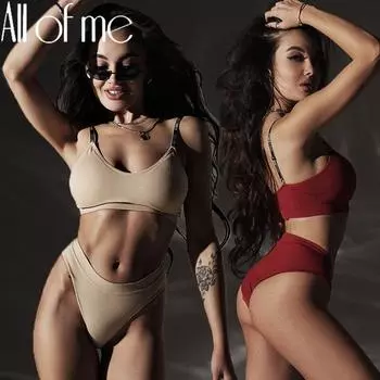 Женский комплект с бюстгальтером, укороченный топ в рубчик, костюм с эффектом пуш-ап, трусы без косточек, женское нижнее белье, комплект с бретельками, сексуальное бесшовное нижнее белье