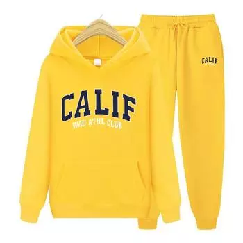 Женский комплект с капюшоном и длинными рукавами, зимний свитер с принтом теленка, пуловеры с капюшоном, корейские толстовки, флисовый пуловер, женская одежда S