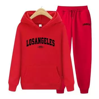Женский комплект с капюшоном с длинными рукавами Лос-Анджелес 1991 года, женский комплект с капюшоном с принтом, модная качественная одежда, классическая, простая одежда S
