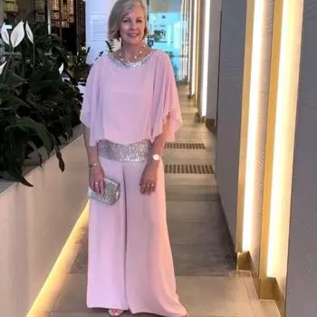 Женский комплект с круглым вырезом, расшитой пайетками, рубашка в стиле летучая мышь, широкие брюки в стиле колор-блок L чёрный