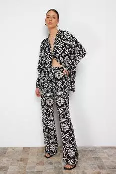 Женский комплект с низом, модный новый сезон, разноцветный комплект из вискозной ткани с этническим рисунком, тканый комплект с низом