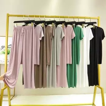 Женский комплект с верхом и брюками. Стильный комплект с широкими штанинами и шнурком. Женская футболка и брюки. Дышащая женская футболка и брюки. Комплект. Женский комплект с верхними брюками. XL светло-серый