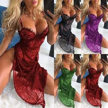 Женский комплект сексуального нижнего белья, одежда для сна, длинный халат, нижнее белье, ночное платье на бретельках S чёрный