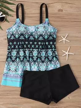 Женский комплект танкини 2025 года, большой купальник большого размера, две части, купальный костюм, летняя пляжная одежда, женский купальный костюм 3xxxl S