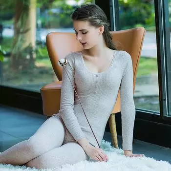 «Женский комплект термобелья Bear Button на осень и зиму» One Size (40-65 kg) розовый