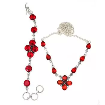 Женский комплект ювелирных изделий унисекс с мозамбикским гранатом, ожерелье 18-20