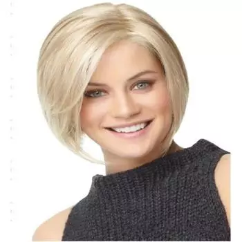 Женский короткий светлый синтетический парик, натуральный пушистый волнистый парик с боковой частью, челка для женщин, повседневное использование, косплей, термостойкий парик золотисто-коричневый