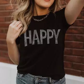 Женский короткий свободный повседневный топ Drill S чёрный