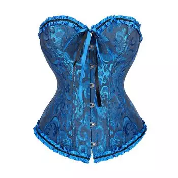 Женский корректирующий костюм для всего тела, корректирующее белье с жестким контролем, корректирующее белье с корсетом L синий