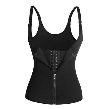 Женский корсет под грудь, тренировочный корсет 2 в 1, многофункциональный корсет с застежкой-молнией спереди, топы для фитнеса L чёрный