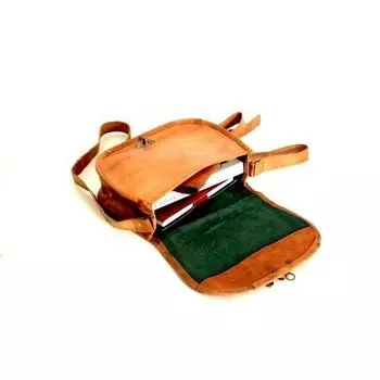 Женский кошелек 7 X9 Винтажная сумка ручной работы из натуральной кожи с замком через плечо 7 x 9 x 3 in коричневый