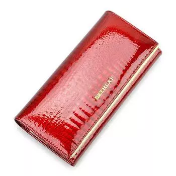 Женский кошелек Beth Cat из натуральной кожи, женский длинный кошелек из натуральной кожи аллигатора с застежкой, держатель для карт, клатч, модные женские кошельки 18.5*9.5*3.5cm чёрный