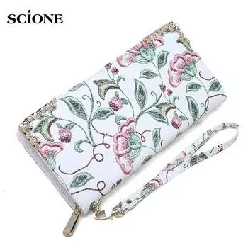 Женский кошелек, длинная сумка на молнии, большая вместительная сумка для мобильного телефона, простой дикий клатч, художественный вентилятор 21cm*3cm*10.5cm темно-синий