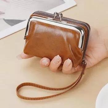 «Женский кошелек для монет с пряжкой 2025 года: 4-дюймовый держатель для карт и клатч на молнии