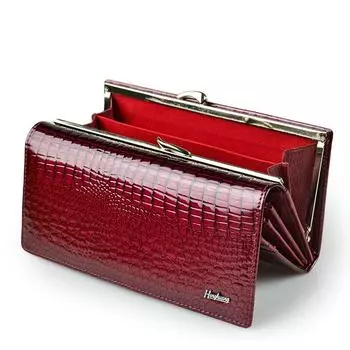 Женский кошелек и клатч из натуральной кожи в европейско-американском стиле оранжевый