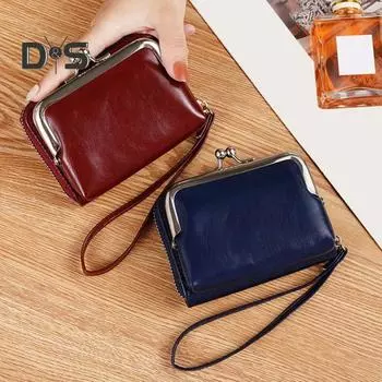 Женский кошелек из искусственной кожи, держатель для кредитных карт, кошелек на молнии, портативный, легкий, дорожный, мини-кошелек для монет, клатч, органайзер, сумка для хранения кофейный