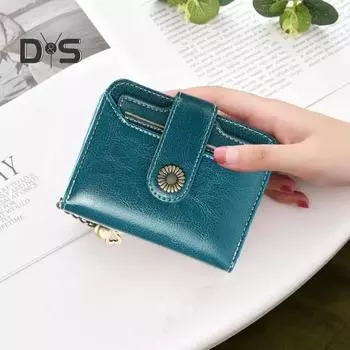 Женский кошелек из искусственной кожи с гладкой поверхностью, застежка-молния со съемным прозрачным отделением для карт, держателем удостоверения личности, водительского удостоверения, портативным кошельком