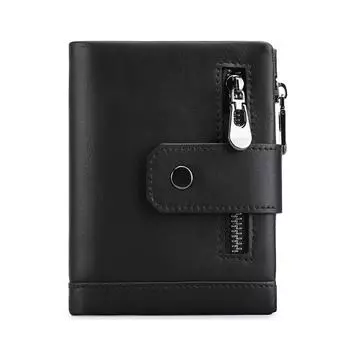 Женский кошелек из натуральной кожи для монет и карт, высококачественный небольшой женский клатч, удобный кошелек, модный женский кошелек, люксовый бренд чёрный