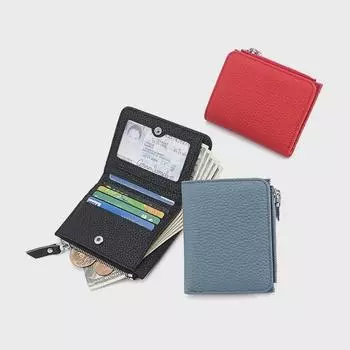 Женский кошелек из натуральной кожи RFID 2024 года со скрытой пряжкой и молнией для монет чёрный