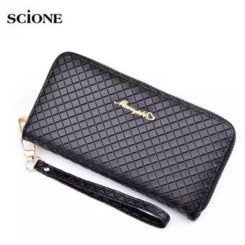 Женский кошелек, клатч, простая сумка для мобильного телефона, небольшая сумка для мелочей в клетку темперамента 19.5cm*2.8cm*10cm чёрный