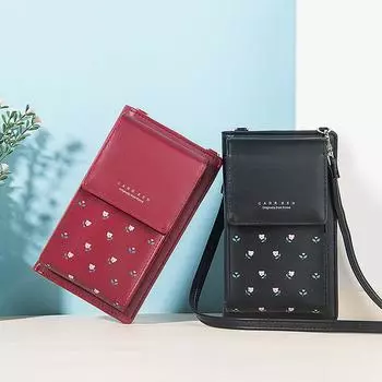 Женский кошелек, корейская версия, сумка для мобильного телефона большой емкости, сумка через плечо на молнии 18.5x12x5cm