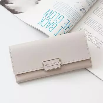 Женский кошелек Маленькая молния Multi Card Position Кожаный кошелек для монет серый