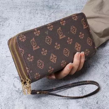 Женский кошелек, новый длинный кошелек для девочек, модный кошелек с двойной молнией большой емкости для женщин