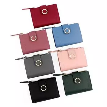 Женский кошелек, простой ретро с заклепками, короткий кошелек, кошелек для монет, держатели для карт, сумка для девочек, небольшой кошелек, женский кошелек Bolsa Feminina