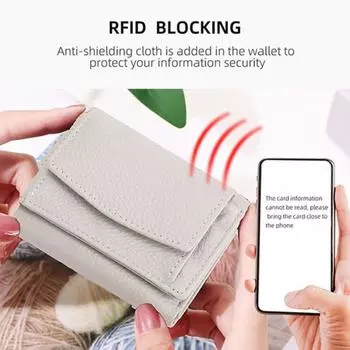 Женский кошелек RFID-блокирующий держатель для карт в японском стиле, мини-кошелек, искусственный синий