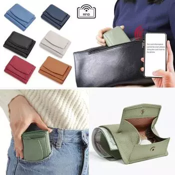 Женский кошелек с блокировкой RFID, держатель для карт в японском стиле, мини-кошелек из искусственной кожи, компактный органайзер для карт с несколькими отделениями для карт
