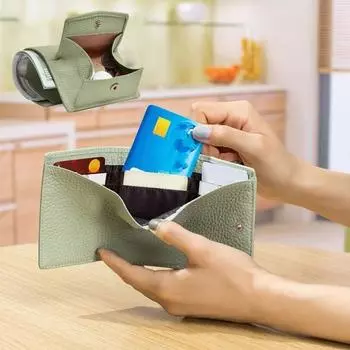 Женский кошелек с блокировкой RFID, держатель для карт в японском стиле, мини-кошелек из искусственной кожи, компактный органайзер для карт с несколькими отделениями для карт