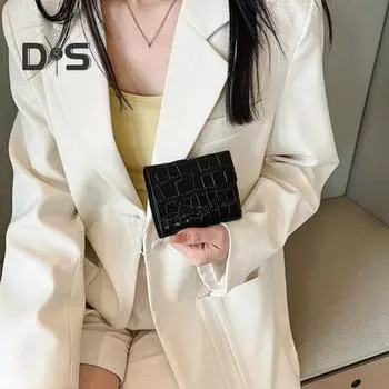 Женский кошелек с гладкой поверхностью, множеством отделений для карт, портативный, с каменной текстурой, однотонный, с твердой строчкой, компактный мини-кошелек из искусственной кожи, сумка для монет зелёный