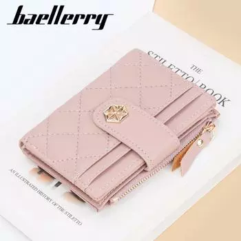 Женский кошелек с несколькими отделениями для карт в корейском стиле, на кнопках, небольшой короткий кошелек, кошелек для монет, держатель для карт на молнии